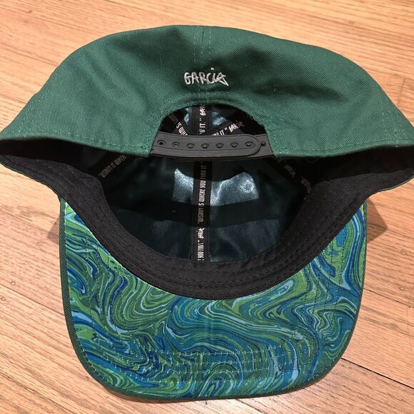 Garcia Hand Picked Flat Brim Green Hat - 420 Cannabis Dispensary Silk Lined - Picture 4 of 5